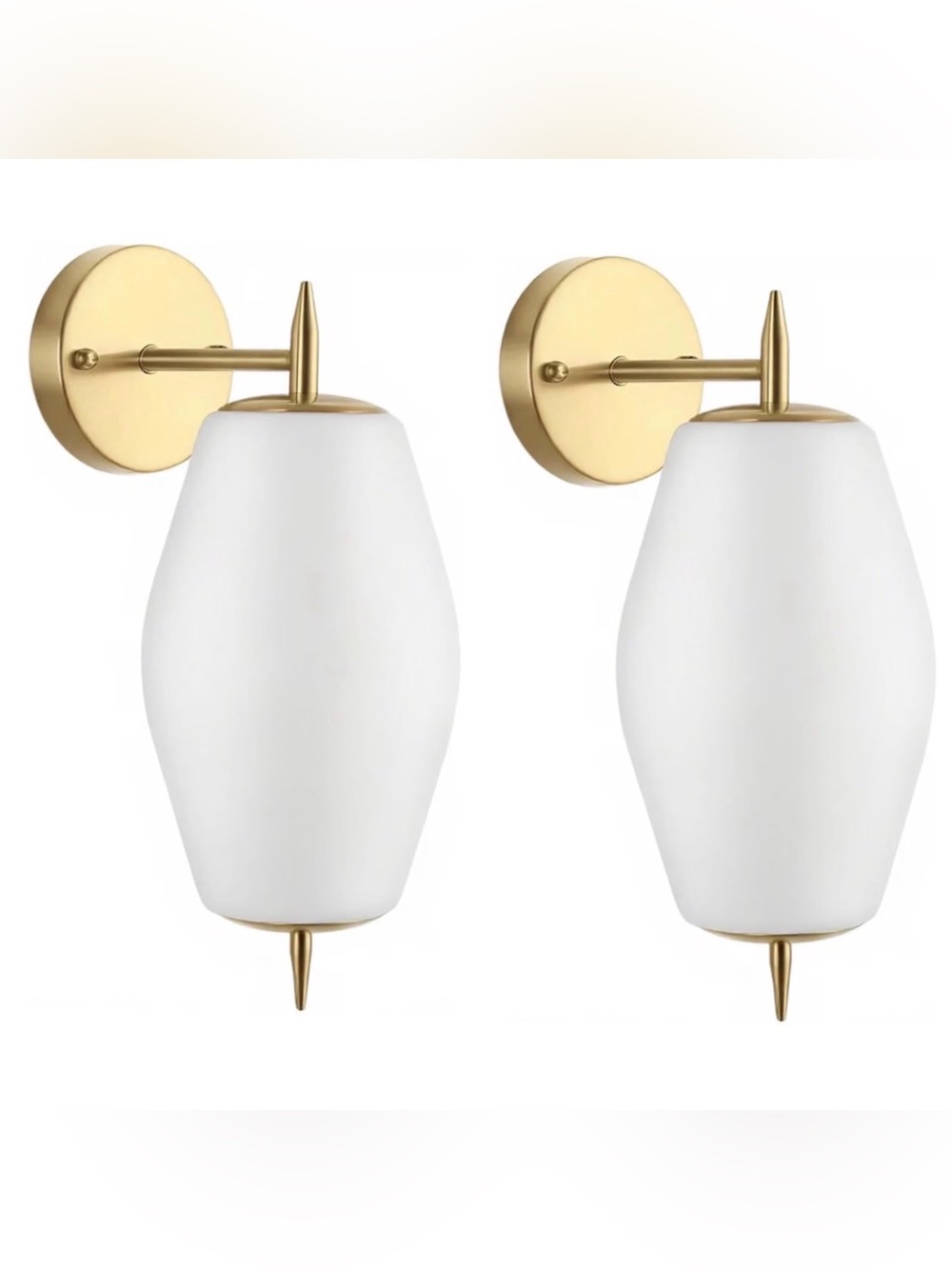 Set of 2 Modern Sconces Wall Lighting in Aged Brass,1-Light Bathroom Vanity Ligh